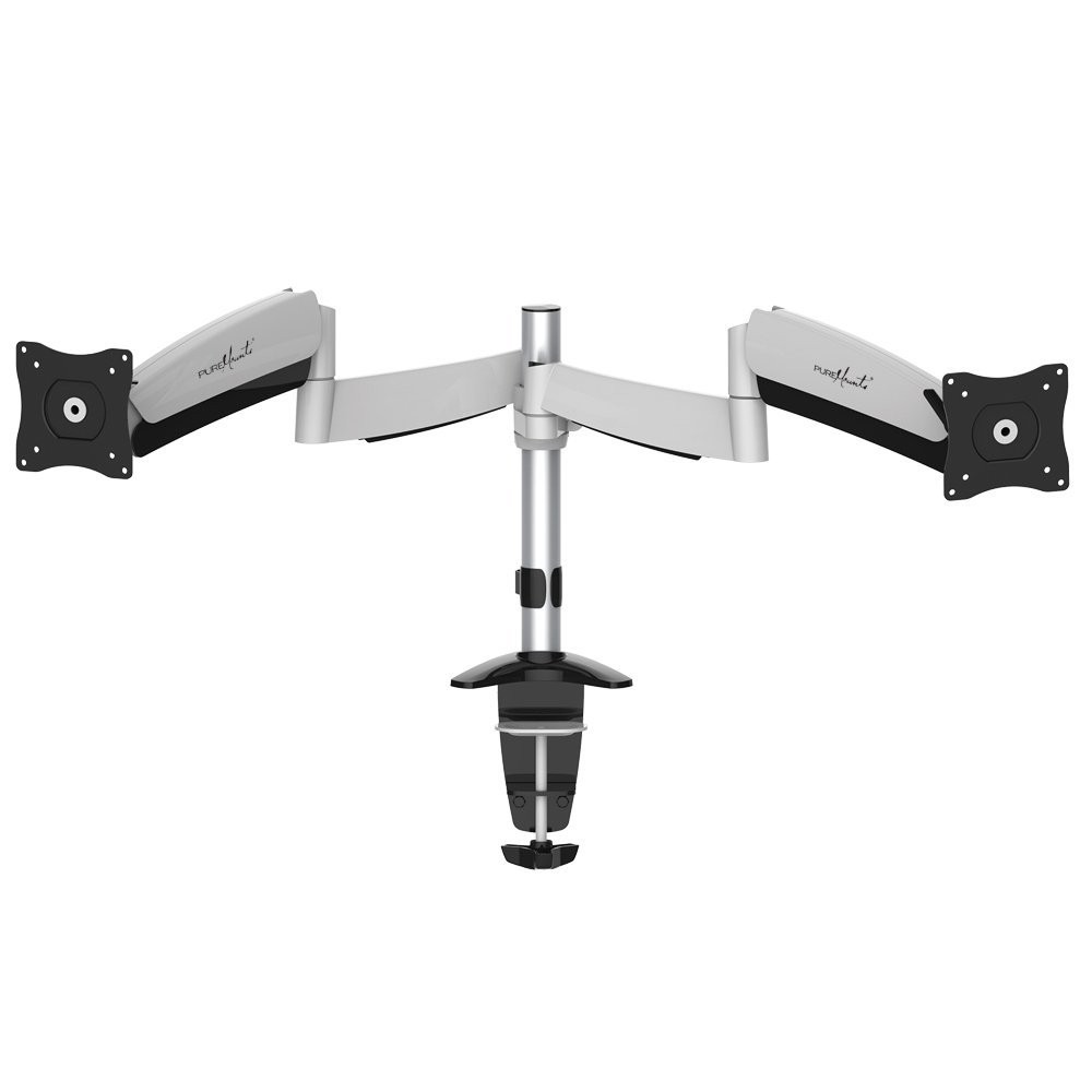 PureMounts PM-OFFICE-DM-23D, 18 kg, 33 cm (13"), 58,4 cm (23"), 75 x 75 mm, 100 x 100 mm, Silber