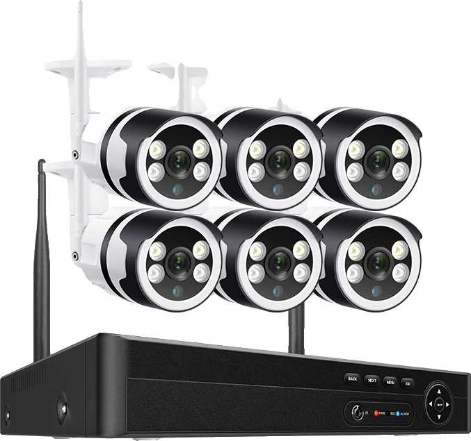Bezpečnostný kamerový systém WiFi, 8CH s možnosťami 3MP/5MP, detekcia ľudí a obojsmerný zvuk, 8CH a 6 ks 5MP kamier, 3T (vonkajšie športy)