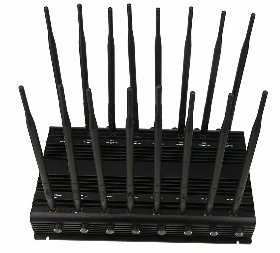 16 Anténová PROFI rušička CDMA, GSM, DCS/PCS, 3G, GPS, WiFi 2.4G, 4G LTE, 4G WIMAX, 5G GSM, WiFi 5.2G, WiFi 5.8G, Lojack signálov