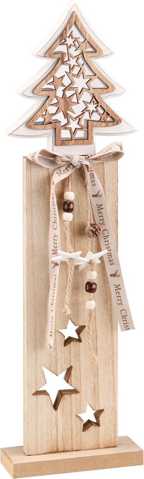 Haushalt International Deko Holzsäule mit Tannenmotiv g-13359