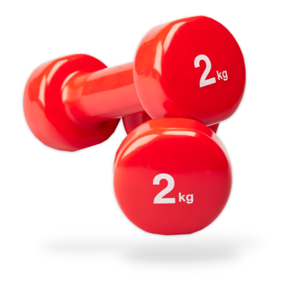 Matchu Sports Vinyl Kurzhantelset 2er Set - 2 x 2 kg - Fitnesshanteln - Hanteln - Kurzhanteln - Gymnastikhanteln - Aerobic Hanteln