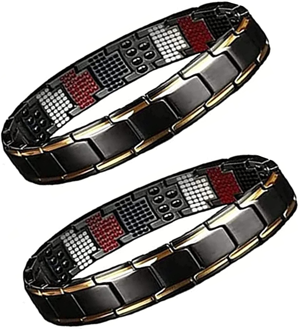 Welikera 2er Set Frauen Herren Couple Magnet Armband Magnetfeld Gesundheit Gewicht Abnehmen Energie Magnetfeldtherapie KAUF-INTT-LA412-4
