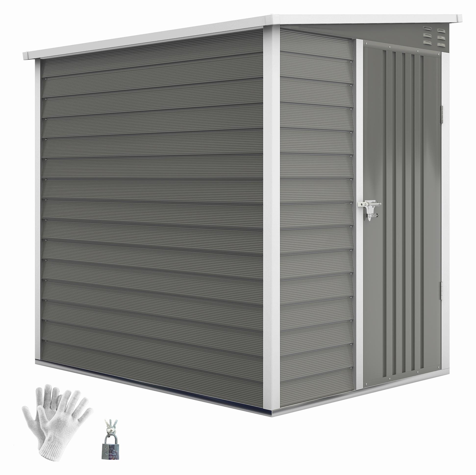 Outsunny kovový prístrešok 2,3m² 142x184x181cm prístrešok na náradie so základmi