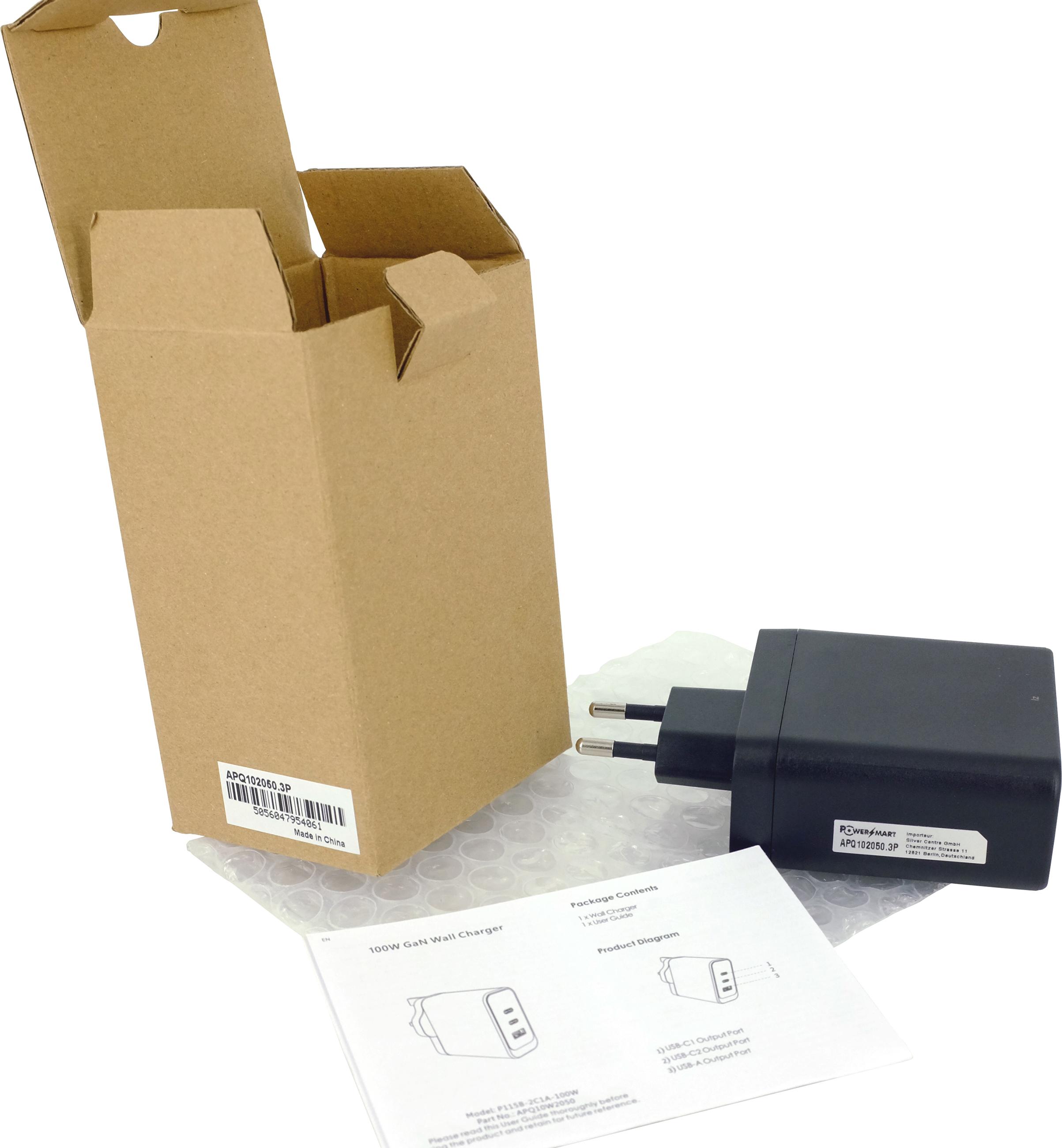 PowerSmart 100W 3-portová rýchlonabíjačka USB-C1, USB-C2 a USB-A pre tablety Lenovo Galaxy TabPro S, Galaxy Tab S3, ASUS ZenPad 3S 10, Nokia N1