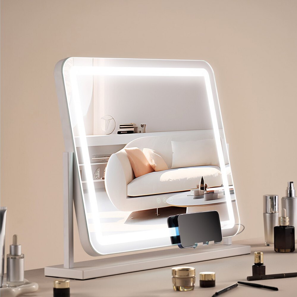 StarTech Hollywood Schminkspiegel - Kosmetikspiegel mit 3 Farben und USB-Anschluss - 547x447 mm - Ideal für Make-up und Beauty TMHZJJSFXDD5D0FVKV2