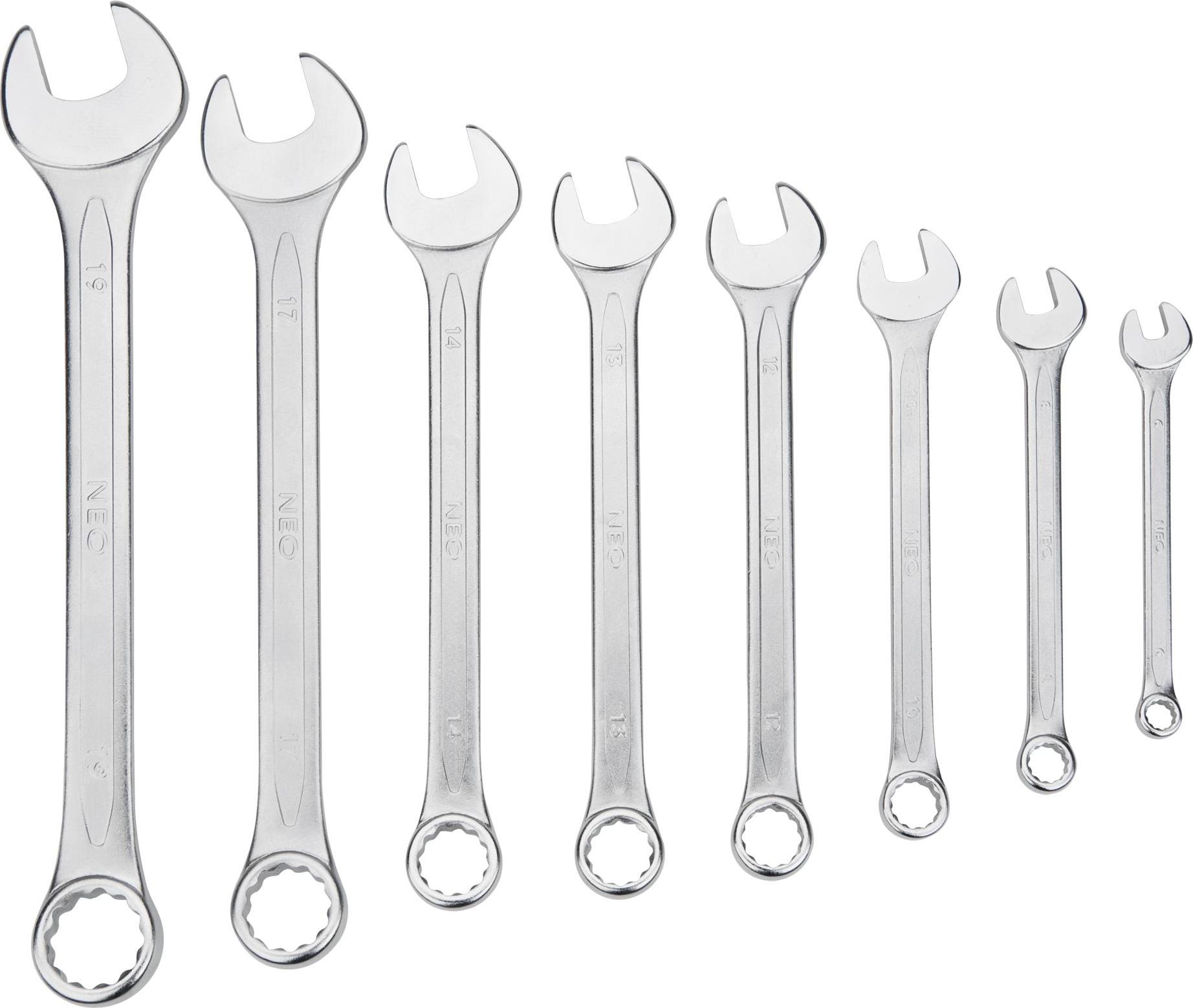 Neo Tools Ringmaulschlüssel 6-19 mm, 8er-Satz 09-751