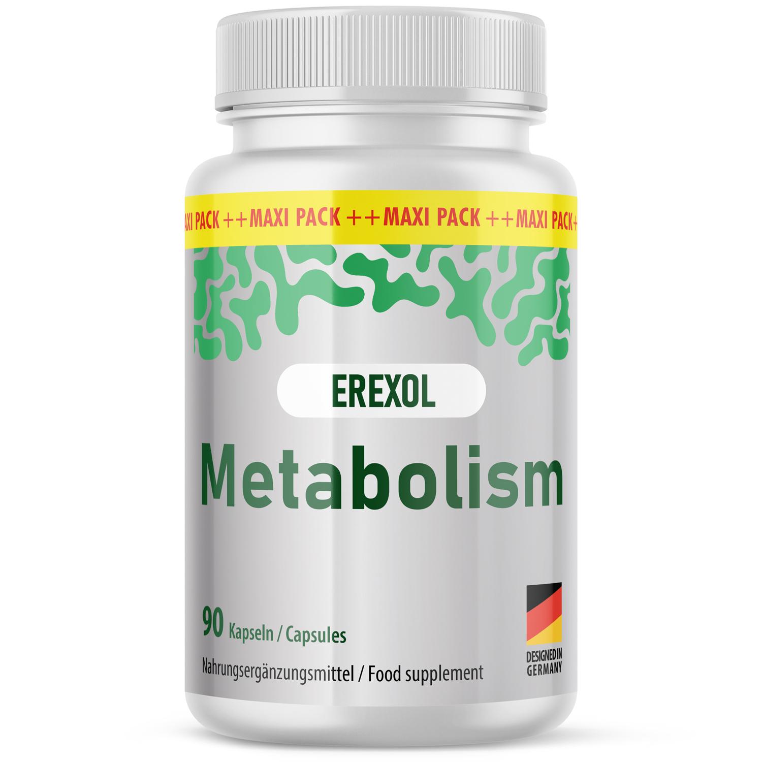 Glory Products OÜ Erexol Metabolism Kapseln | Ideal begleitend für dein Ziel | in der großen Maxi-Dose | 90 Kapseln Inhalt