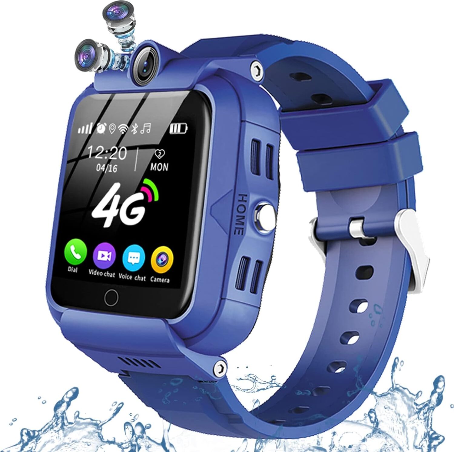 Inteligentný krokomer pre deti Smartwatch (1,54 palca, Andriod iOS), s WiFi, SMS, hovory, hlasový a video chat, Bluetooth, budík, učebný program