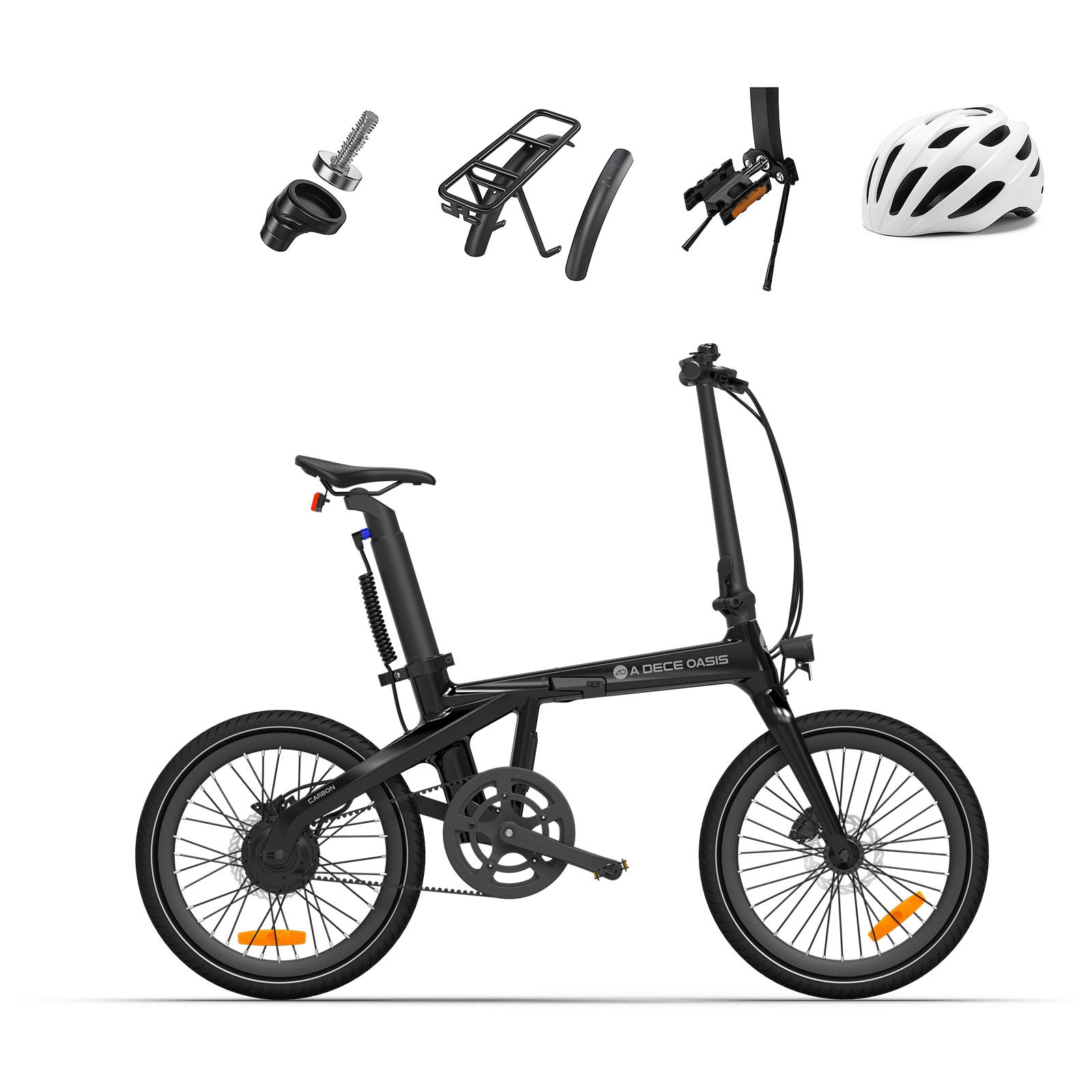 ADO Air Carbon skladací elektrobicykel, 14,5kg, Pedelec s remeňovým pohonom, IPS LCD, GPS, ADO App, 250W, pre ženy/mužov