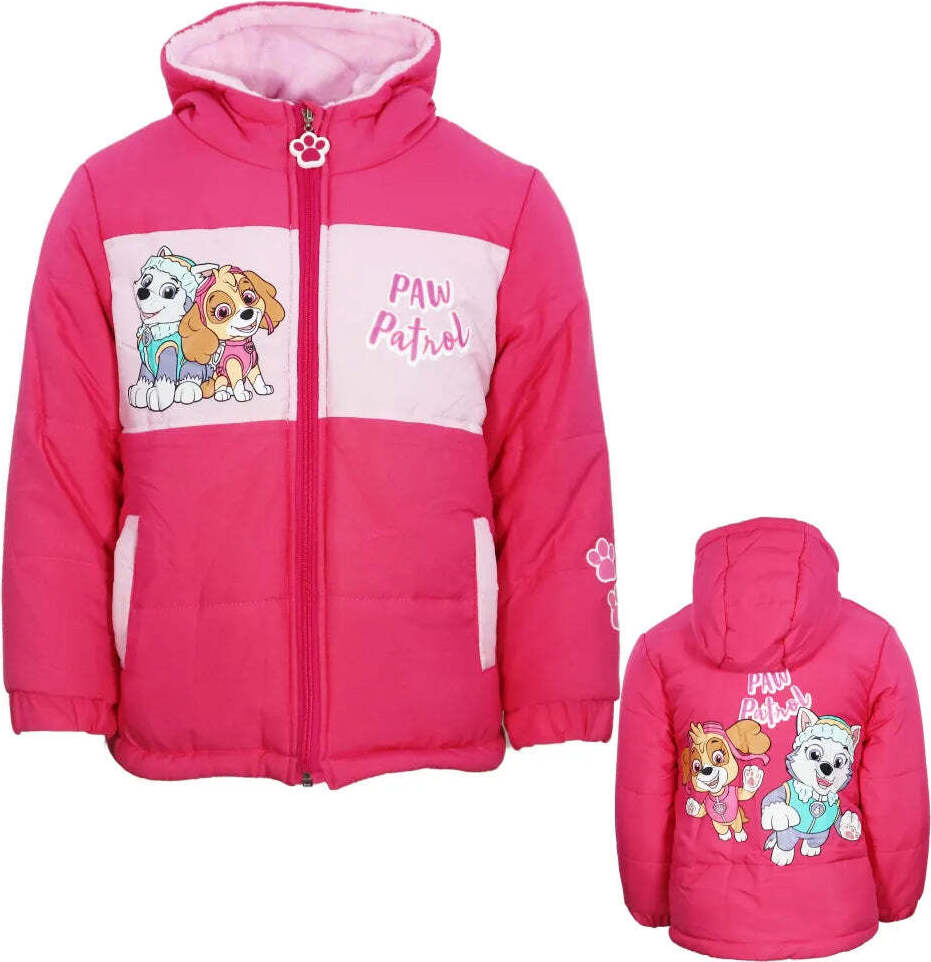 Paw Patrol Kinder Winterjacke Mädchen Jacke mit Kapuze – Rosa / 92