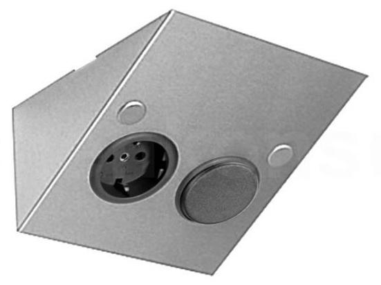 Thebo Keilsteckdose 228896STSSI Edelstahl STS 889 STSSI mit Schalter