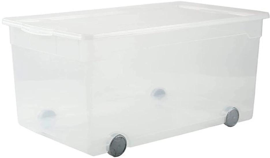 OEM Transparente Lagerbox mit Rädern und QR-Code für einfaches Archivieren 2026