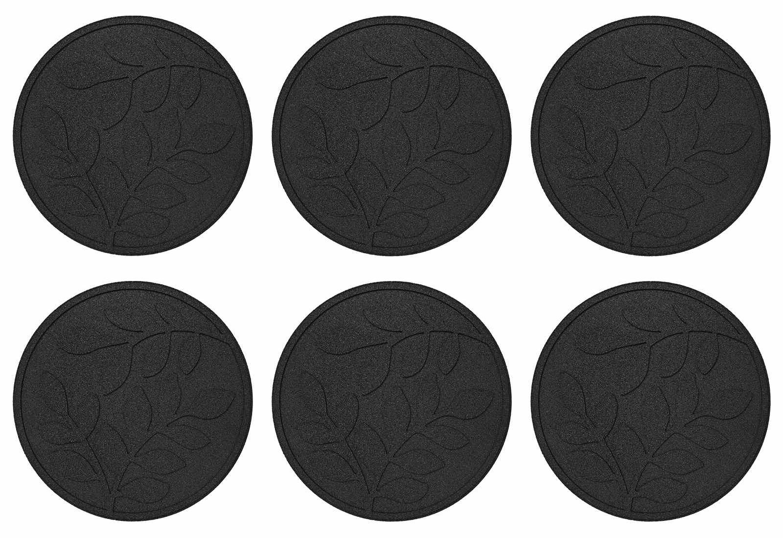 vidaXL Gehwegstein 6 Stk. Schwarz Ø 44 x 2 cm Gummi 42030076