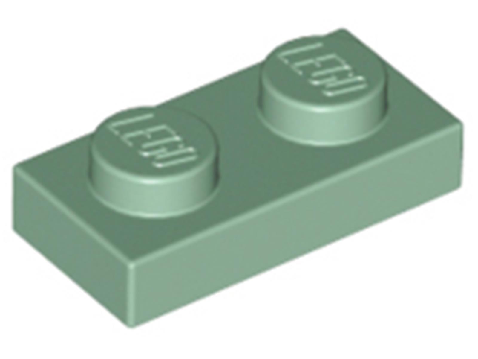 Lego® 10x 1x2 dosky 3023 - Doska Sandgrün - pieskovo zelená