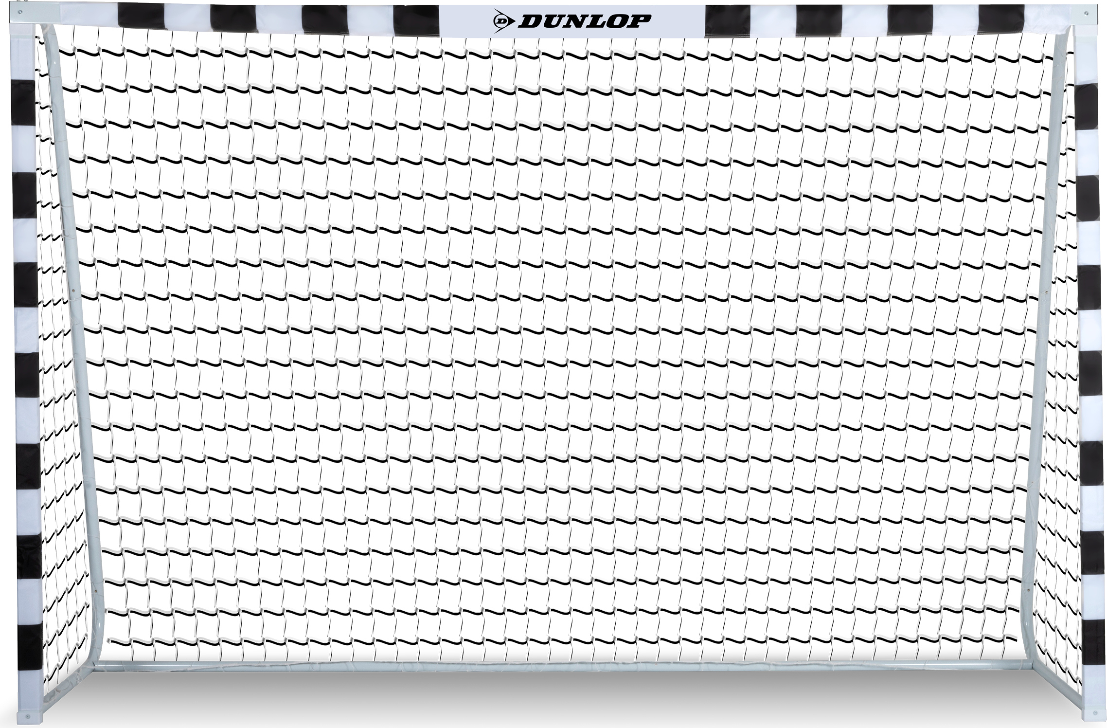Dunlop Fußballtor - Fussballtor 300 x 200 x 90 cm - Fußball Tor - Fussballtore für Garten Kinder und Erwachsene - Fussball Trainingszubehör Innen und Außen - Metall - Schwarz/Weiß