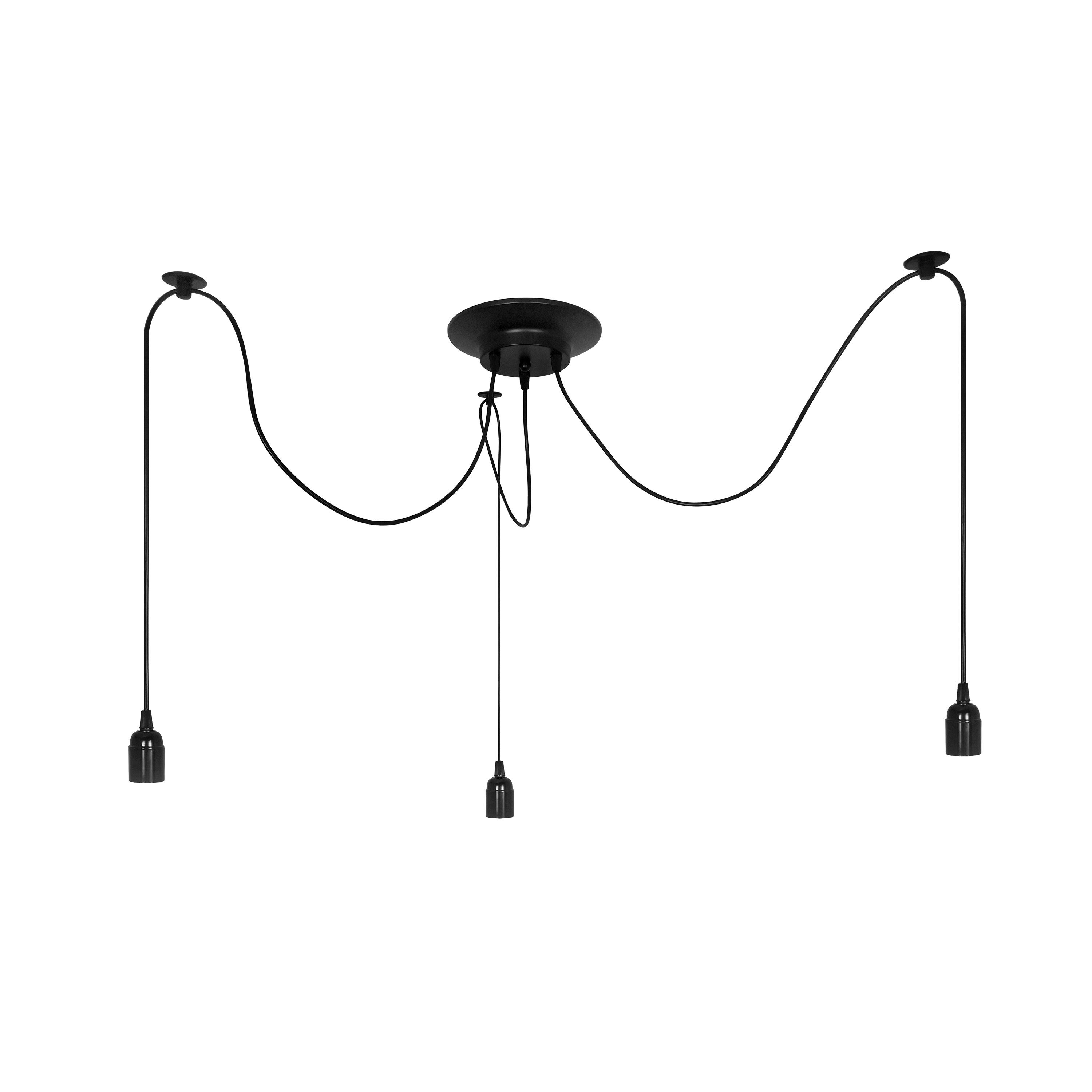 quot;Lampe à suspension NIZZA en métal noir avec six spots dorés orientables" | Leroy Merlin