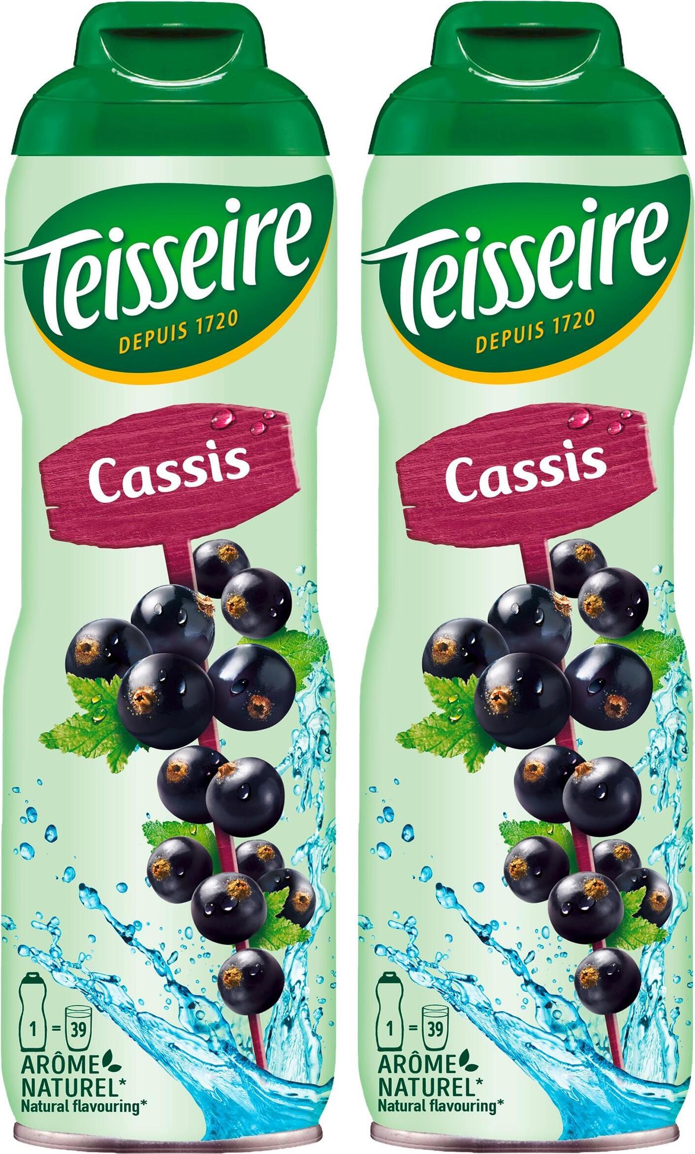 Teisseire Getränke-Sirup Cassis 600ml - Intensiver Geschmack (2er Pack)