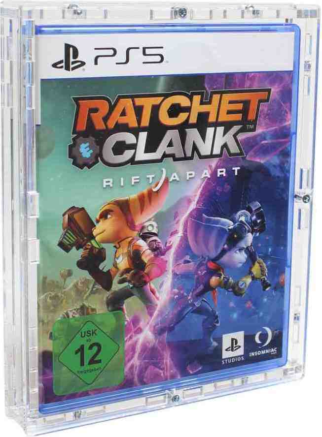 HB Präsentationssysteme oHG Verschraubtes Acrylcase aus Acrylglas für ein Playstation 5 / PS5 Spiel in/ Schutzbox / Protector / Schutzhülle / UV-Schutz / Transparent / Games - Zeigis® 101051-005