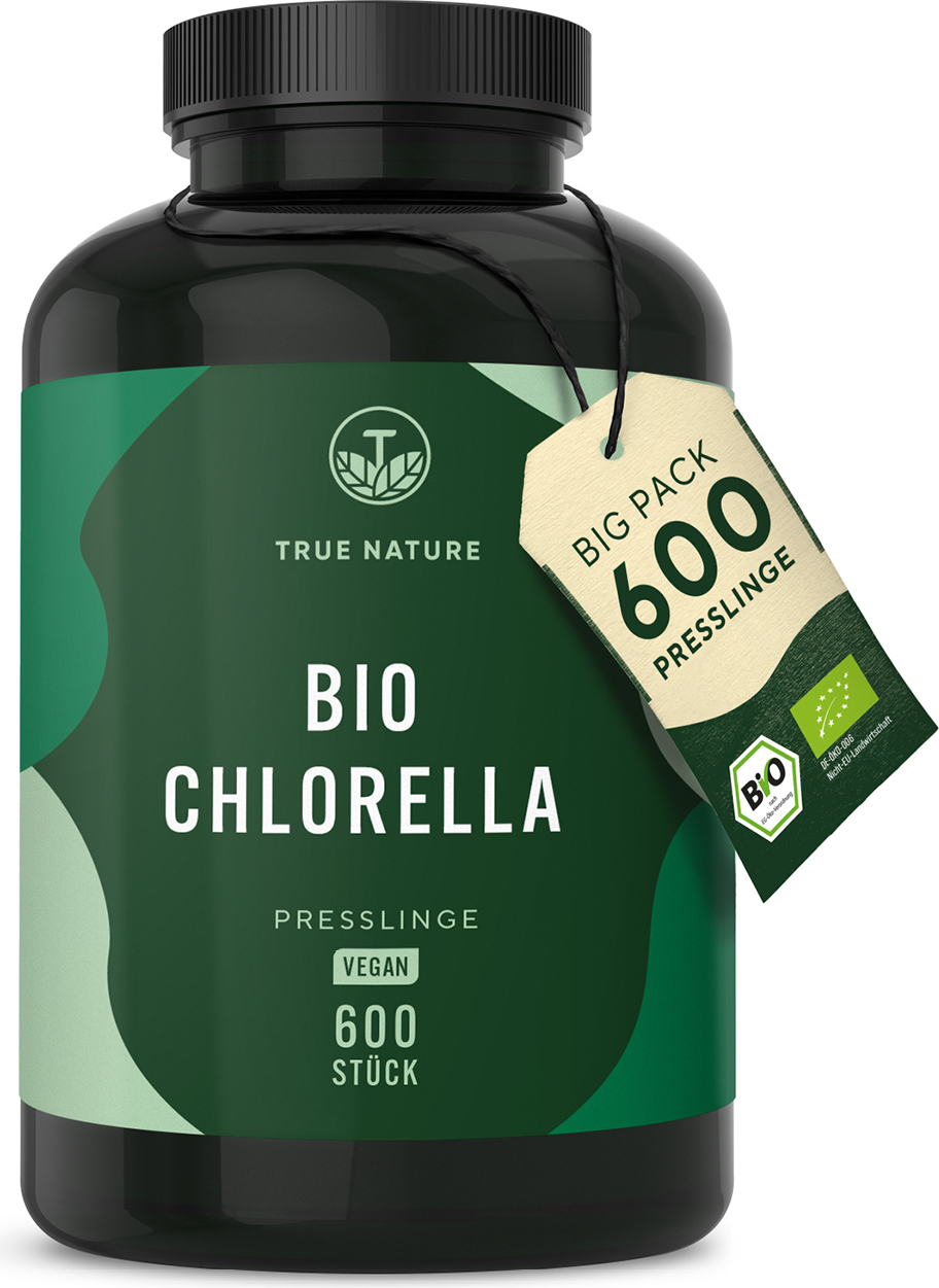Chlorella Tabletten, 600 Presslinge, Chlorophyll & Carotinoide, TRUE NATURE®