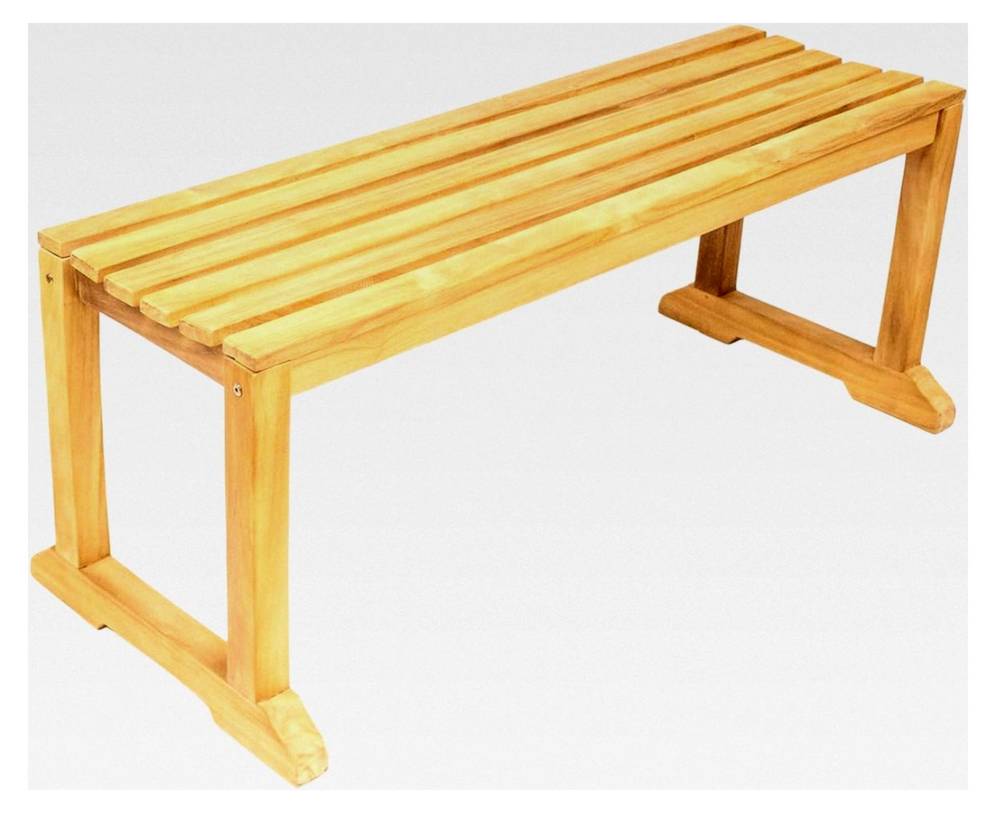 Gartenbank Warong ohne Rückenlehne 120 x 40 cm Höhe 45 cm Teakholz