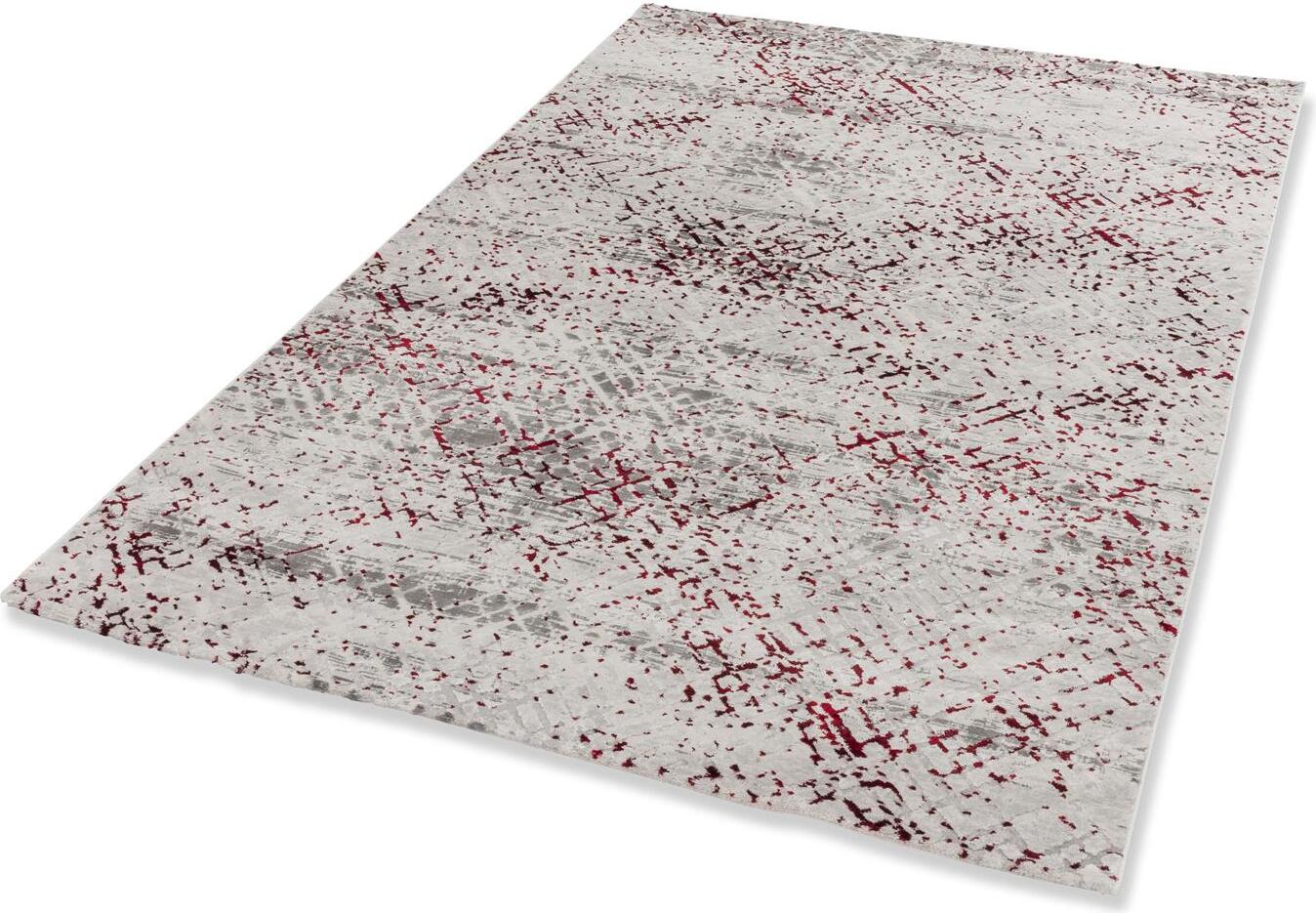 möbelando Teppich Esszimmerteppich Flurteppich Modern Antea 80x150cm D.202 C.010 rot/creme 650068