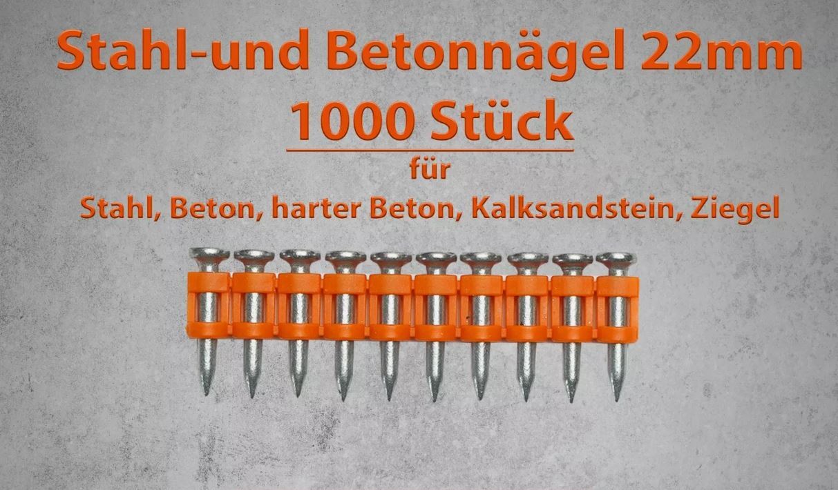 Powers Stahl-und Betonnägel 22mm 1000 Stück Spit Pulsa, Bea, KMR, Würth, Senco, Makita