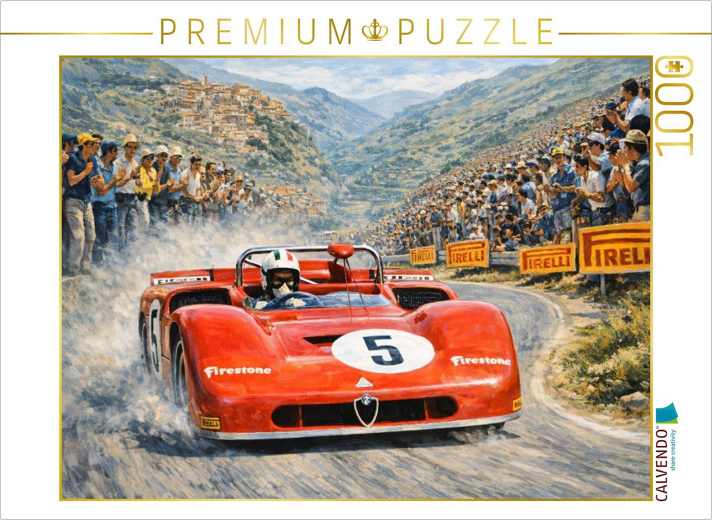CALVENDO Puzzle Bei der Targa Florio 1971 waren Nino Vaccarella und Toine Hezemans im Alfa Romeo T33/3 siegreich. | 1000 Teile Lege-Größe 64x48cm Foto-Puzzle für glückliche Stunden