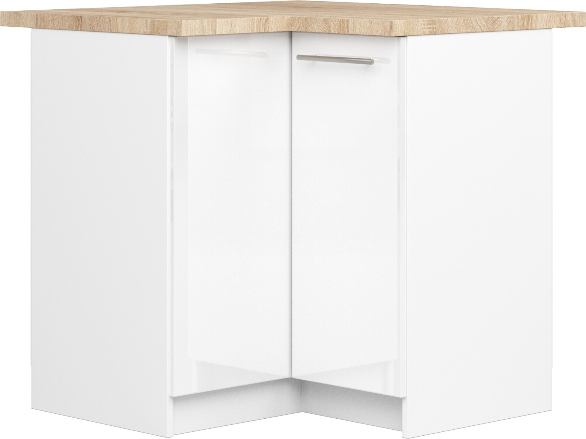 Küchenschrank AKORD OLIWIA S90 Weiß 90cm Front Weiß Hochglanz B90 x H85 x T46cm KS0POLIBIABIAPOL010
