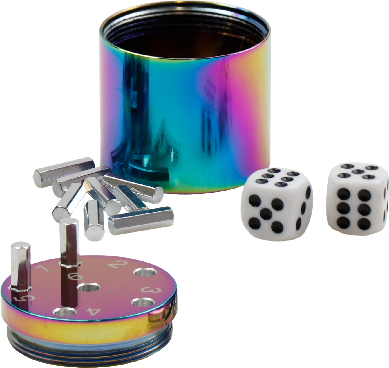 BestSaller Super Six – Jeu De Dés Voyage, 36 Bâtons Et 2 Dés, Boîte ABS Translucide, Règles Multilingues – Dès 3 Ans, 2 à 6 Joueurs