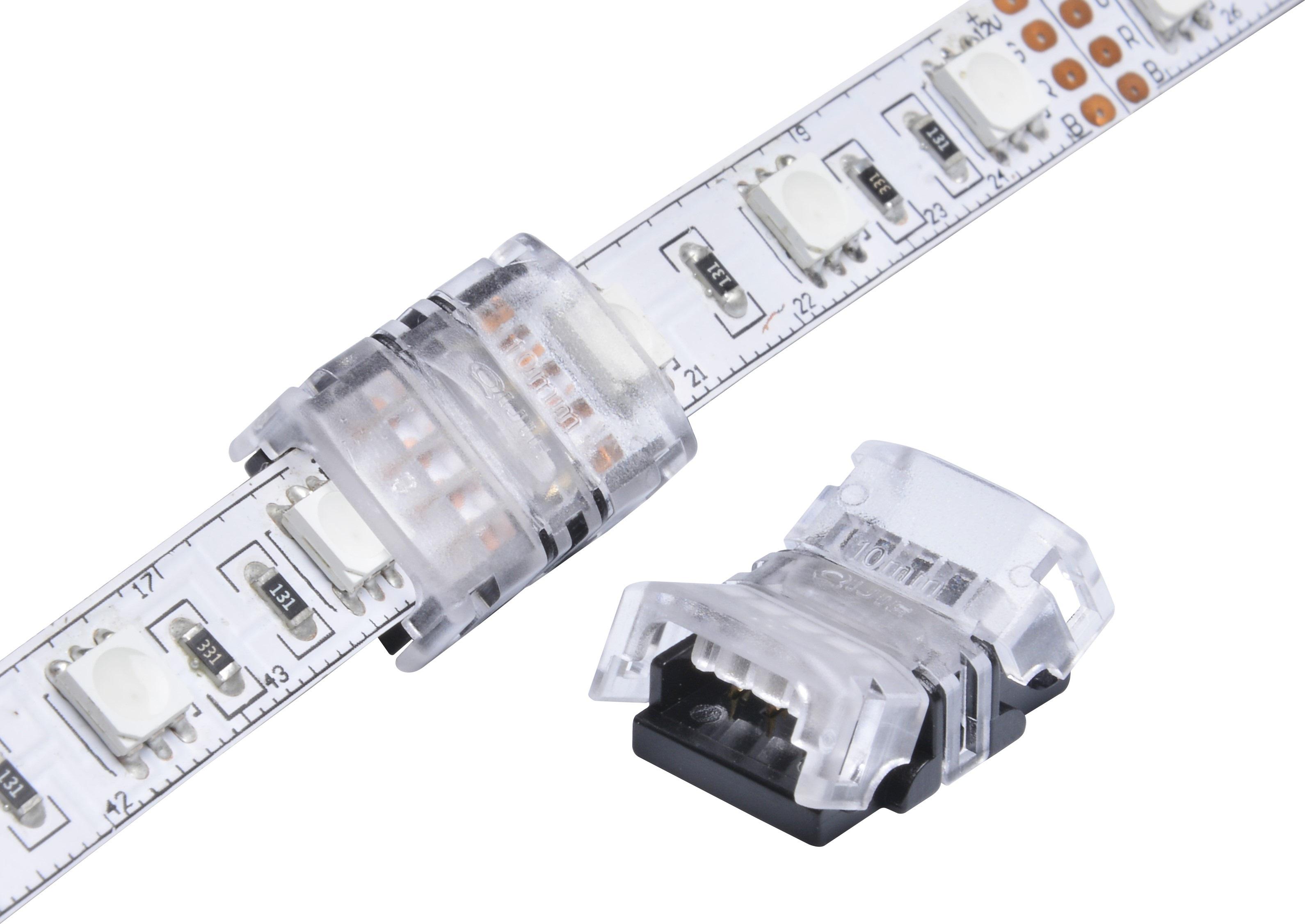 DOTLUX Klemmverbinder Streifen zu Streifen 4-polig für LED-Streifen 10mm RGB IP20 Set 5 Stück