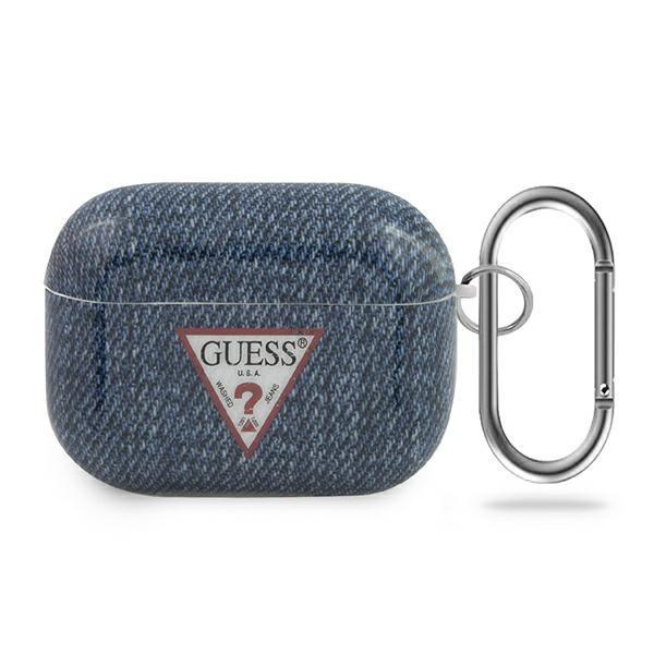 Guess Dark Blue Jeans puzdro pre Airpods Pro, čierno/modré