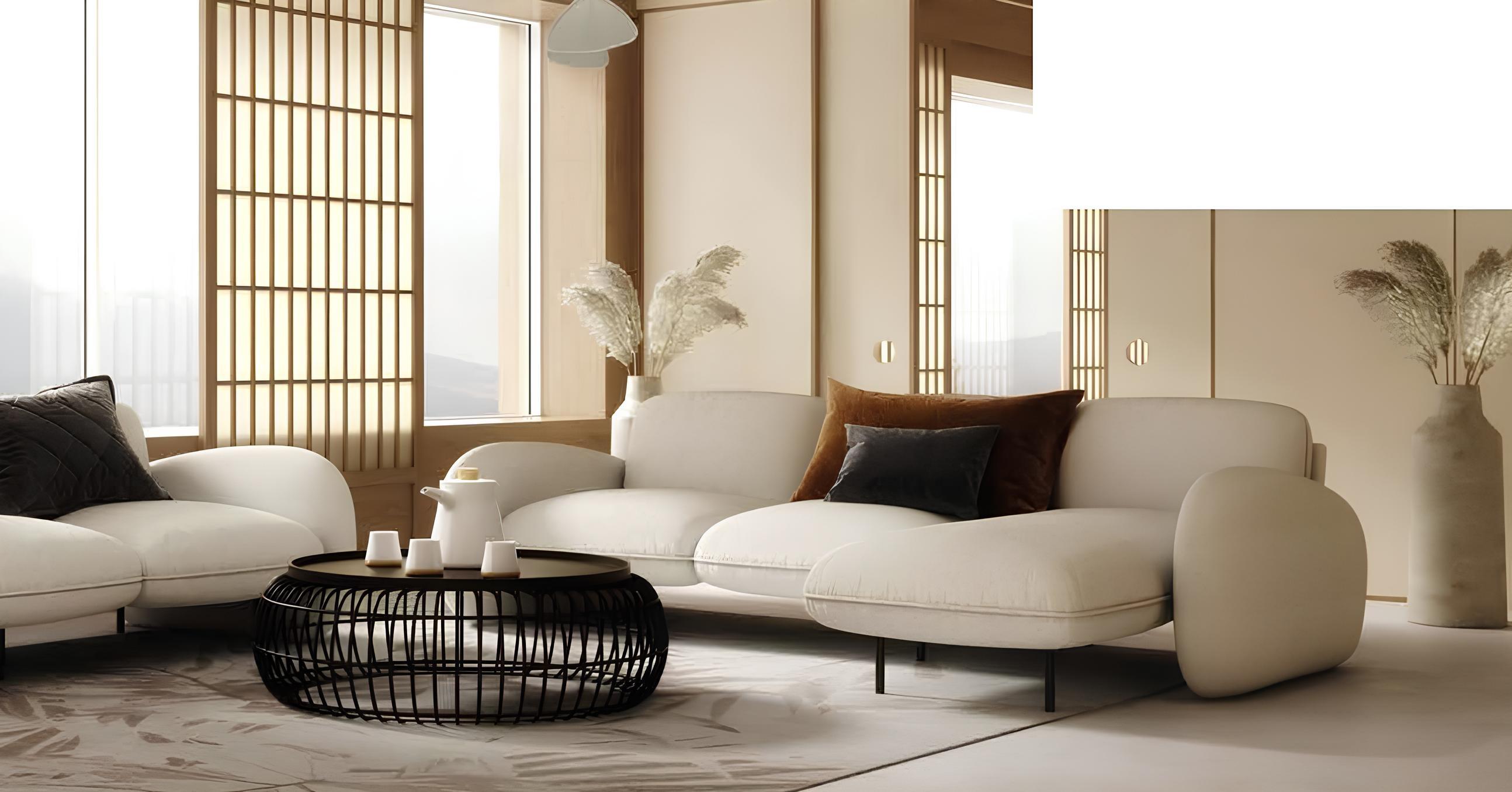 Modernes Ecksofa L-Form Couch Stoffmöbel Wohnzimmermöbel Design Sofas