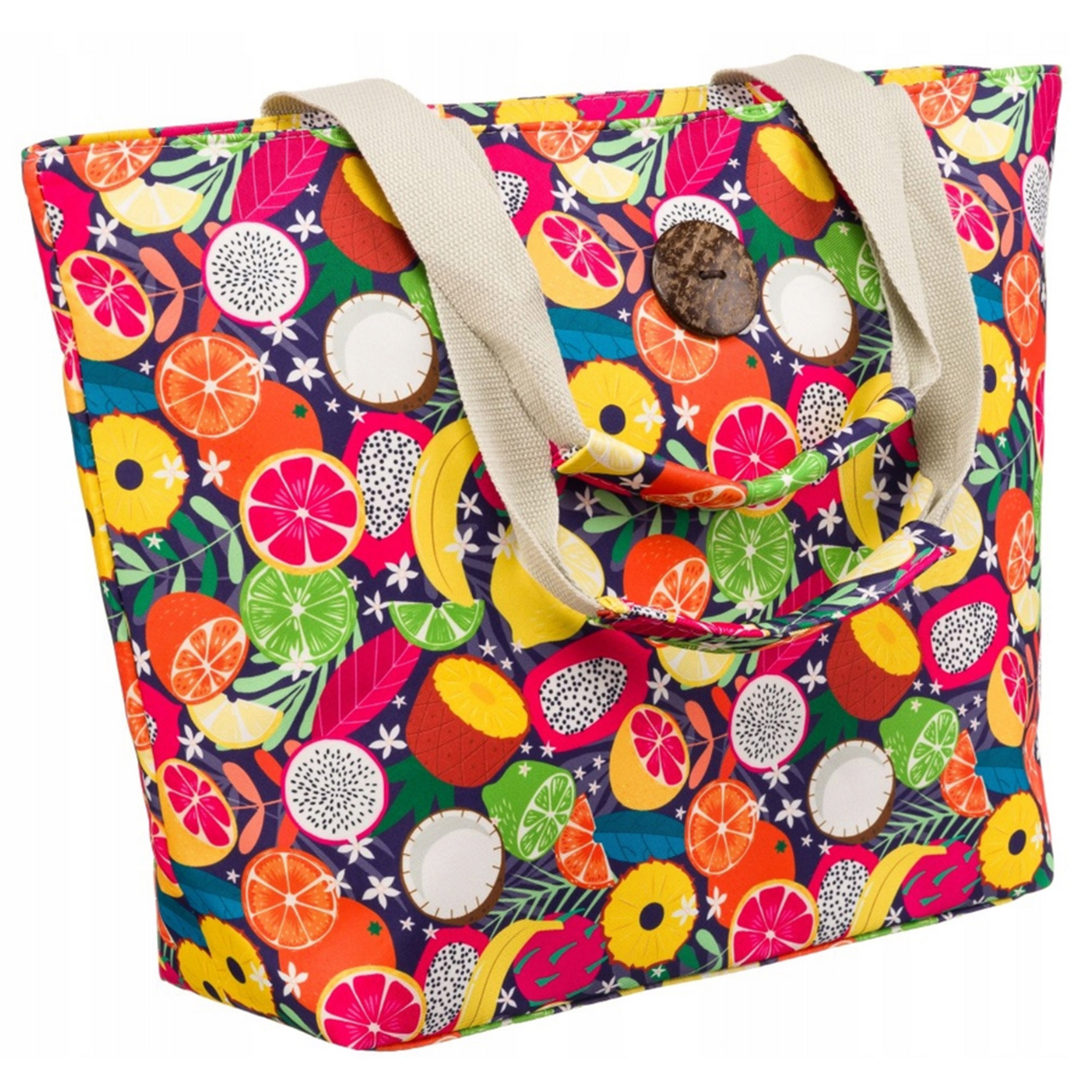 INNY Großer Damen-Shopper mit Fruchtmotiv 207-19-8033