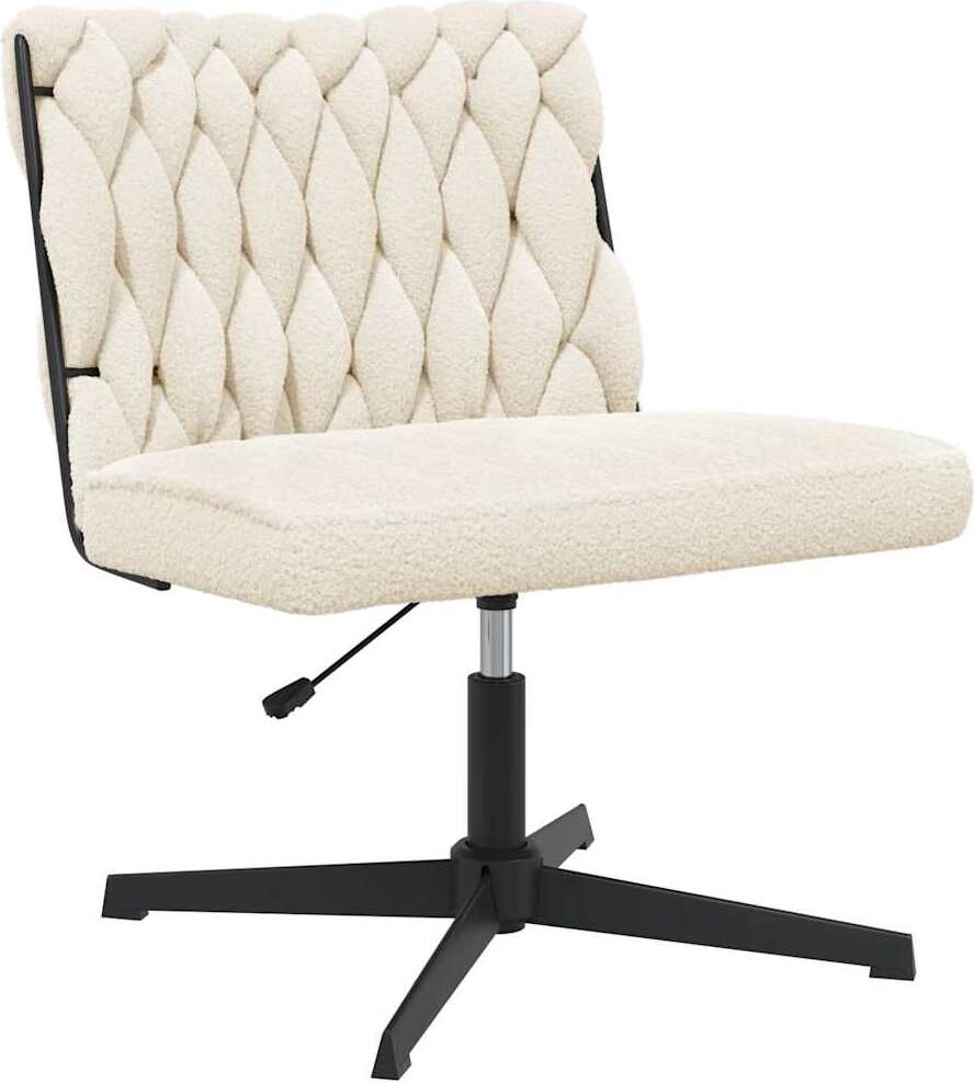 Syfax Bürodrehstuhl Cremefarben Gelockter wollähnlicher Stoff 4594105396