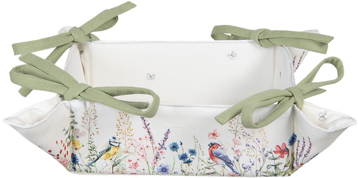 Brotkorb 35x35x8 Cm Beige Baumwolle Hirsch Quadrat- Produktbild-Vorschau 7