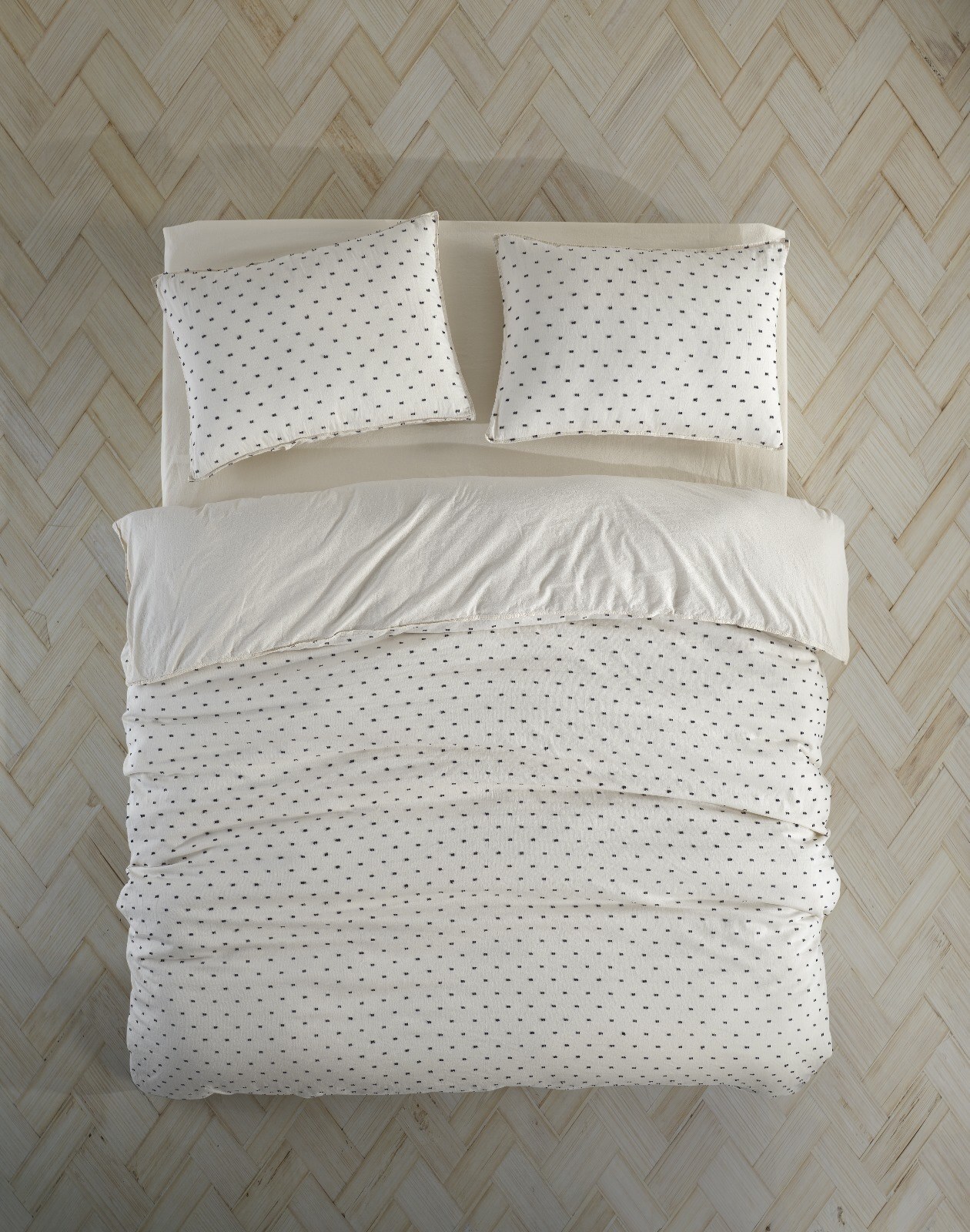 L'Essentiel Linge de Maison, Pas a Pas, Ranforce King-Size-Bettbezug-Set (FR), Creme, 100 % BAUMWOLLE RANFORCE, 240 x 220 cm 182TRK63603