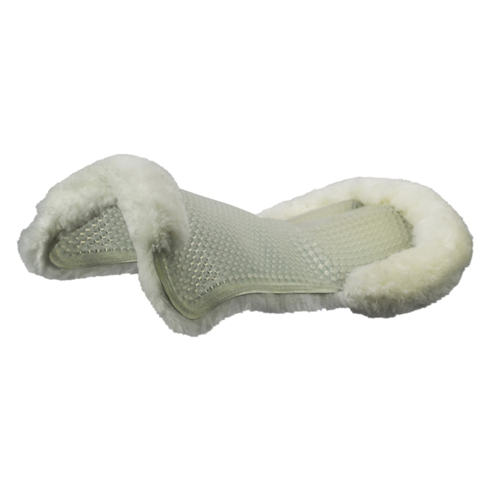 Acavallo Gel Pad hinten erhöht Schaffellunterseite, Farbe:transparent/white ACA-AC152-OS-0-31