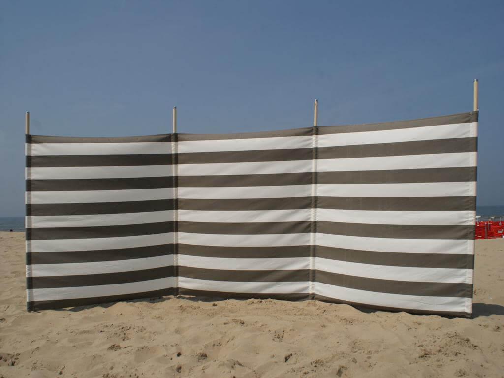 strandwindschermen Strandwindschutz 4 m, taupe/weiß, Polyacryl-Windschutz – 4 m Camping-Windschutz