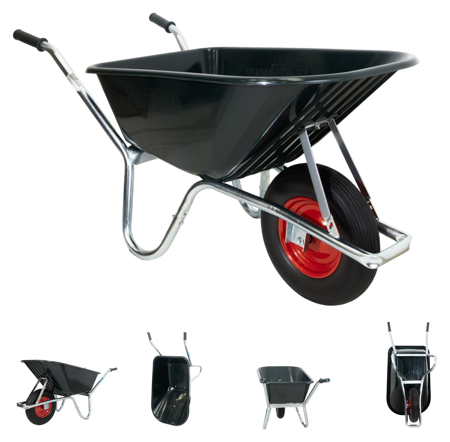 TrutzHolm Schubkarre PP100 l PolyurethanRad Bau Karre Gartenschubkarre Bauschubkarre Schiebkarre Garten 41820