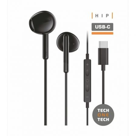 Tech One Tech earTECH TEC1302/ s mikrofónom/ USB Type-C/ čierne slúchadlá