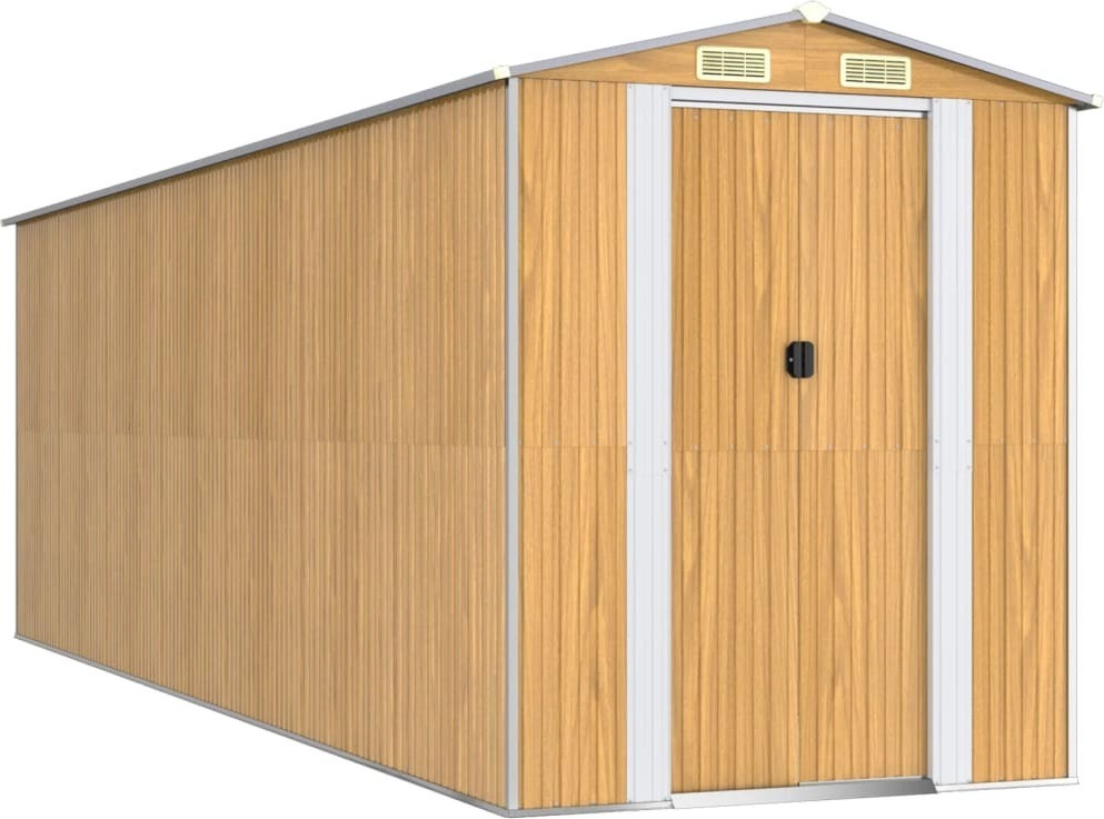 vidaXL Prístrešok na náradie svetlo hnedý 192x606x223 cm pozinkovaná oceľ