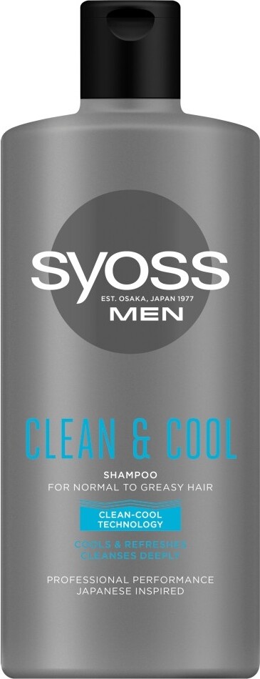 Syoss Men Clean & Cool Shampoo szampon do włosów normalnych i przetłuszczających, 440 ml
