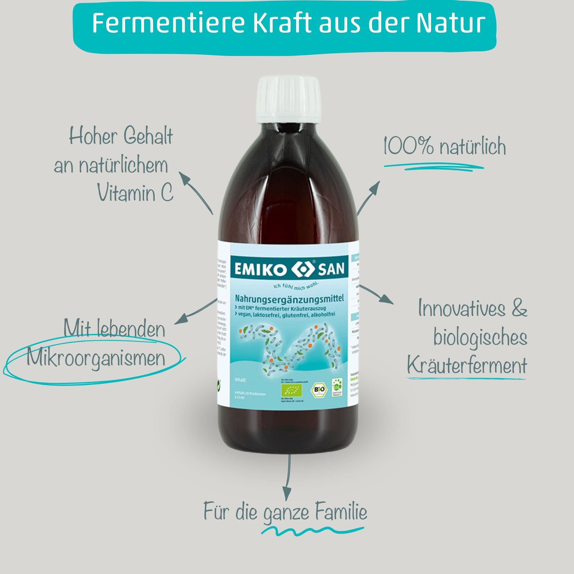 EMIKOSAN 1L Eff. Mikroorganismen Bio Kräuterferment Nahrungsergänzung Emiko