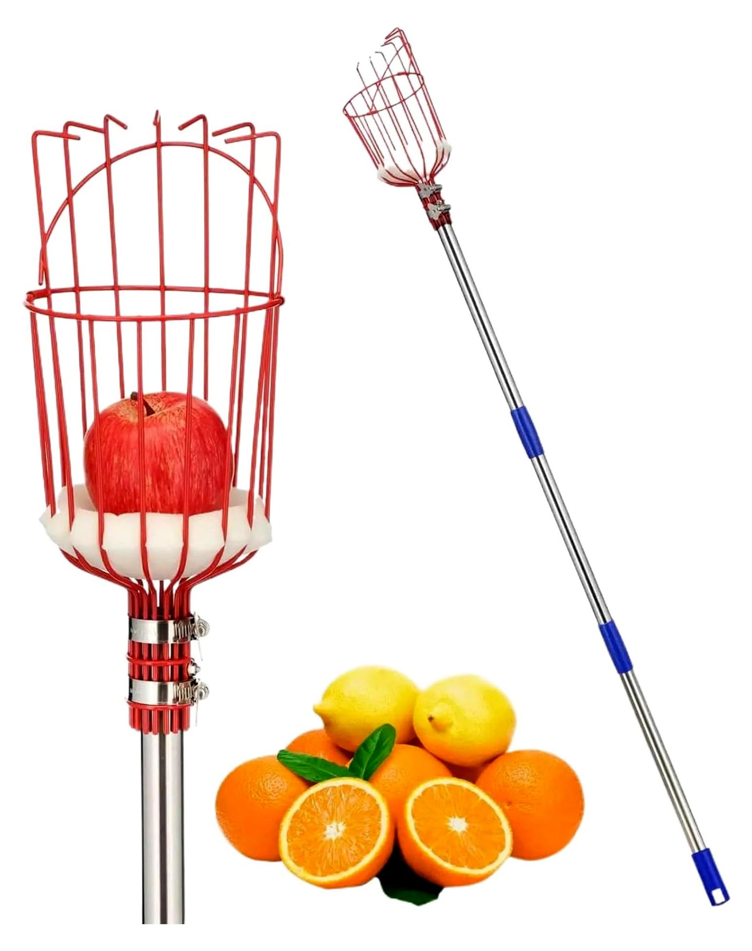 Markenlos Obsterntegerät | 4 Meter langer Erntegriff | Tragbarer Erntehelfer für Orangen, Pfirsiche, Birnen, Granatäpfel und Nüsse