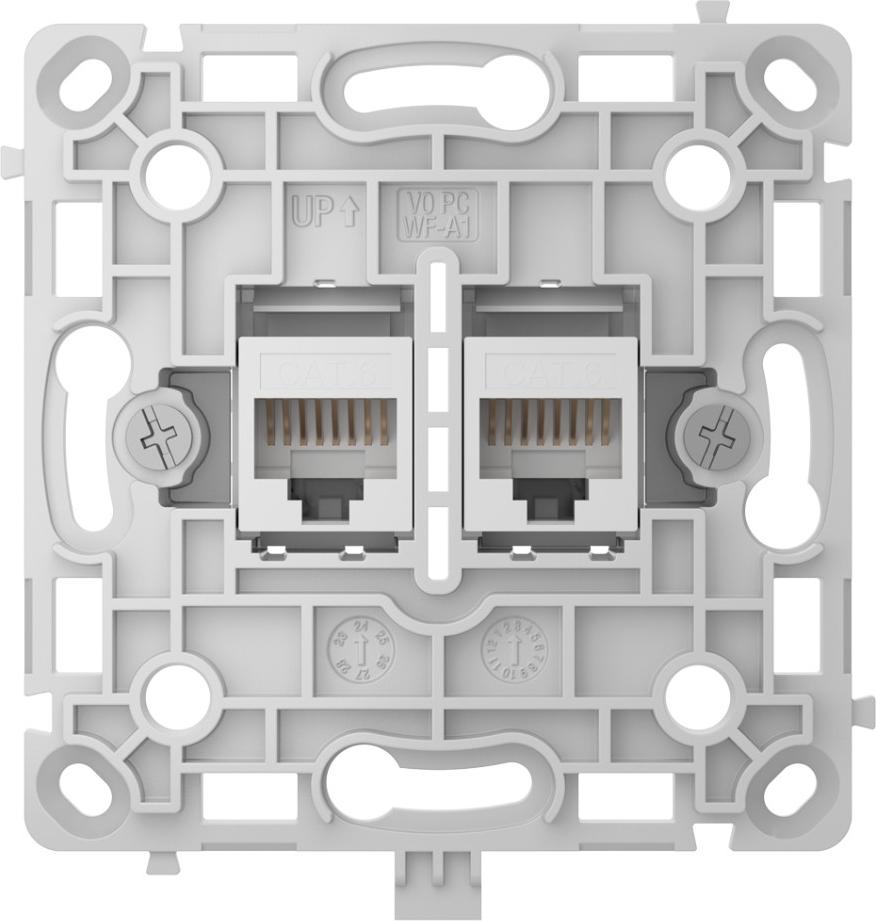Ethernet-Steckdose Ajax 2 Ports Grau - AJ-OUTLETCORE-LAN-W