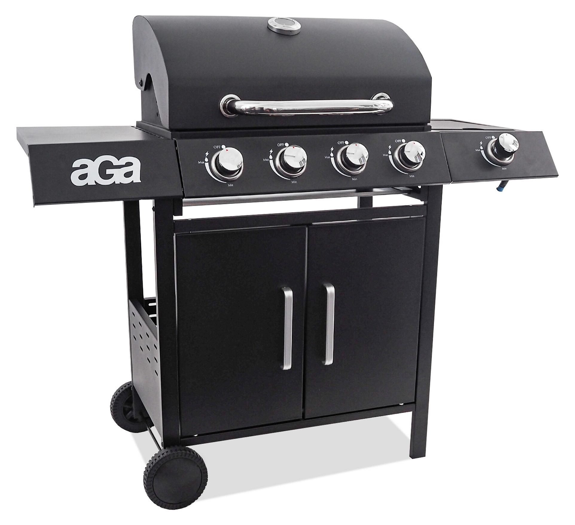 AGA Gasgrill DS1923, 5 Brenner, 14 kW Gesamtleistung, Seitenbrenner, 120 cm Breite