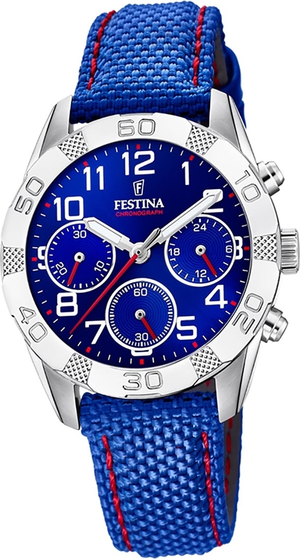 Festina Leder/PU Kinder Uhr F20346/2 Armbanduhr blau Junior Collection D2UF20346/2