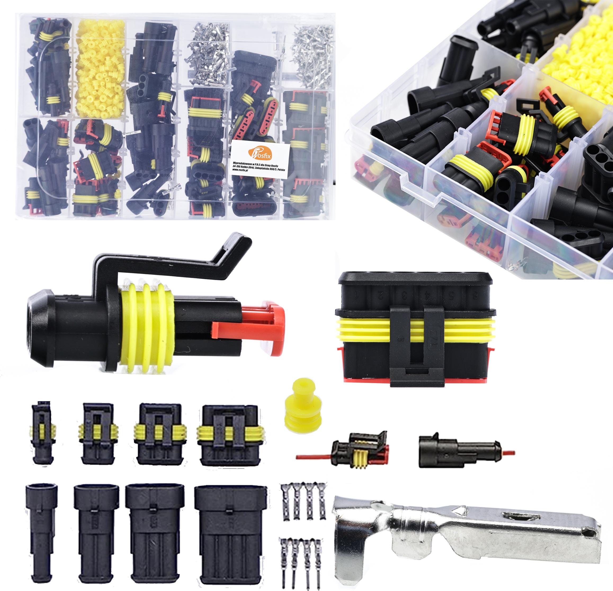 Rosfix Set für hermetische elektrische Steckverbinder – 1004-teilig | IP67, 14A, 24V, -40°C bis +125°C | Elektronik, KFZ, Telekommunikation