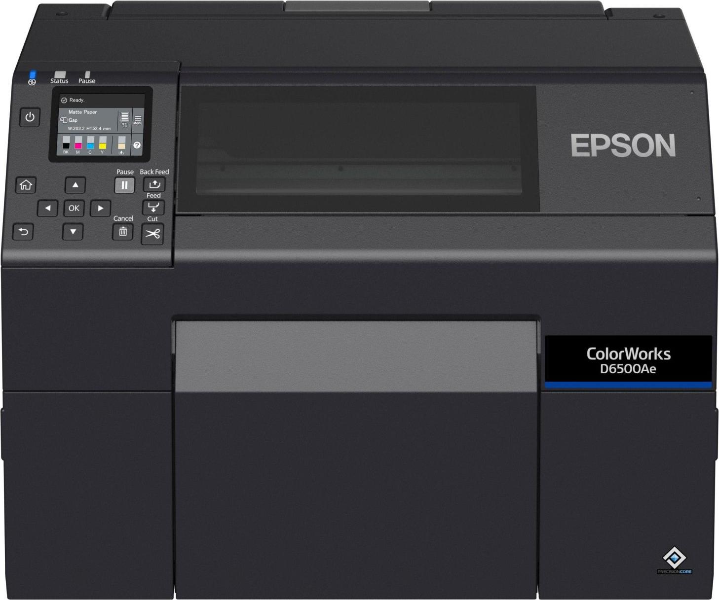 Epson ColorWorks D6500 dye ink Cutter Disp. USB Ethernet schwarz - Etiketten-/Labeldrucker - Tintenstrahldruck