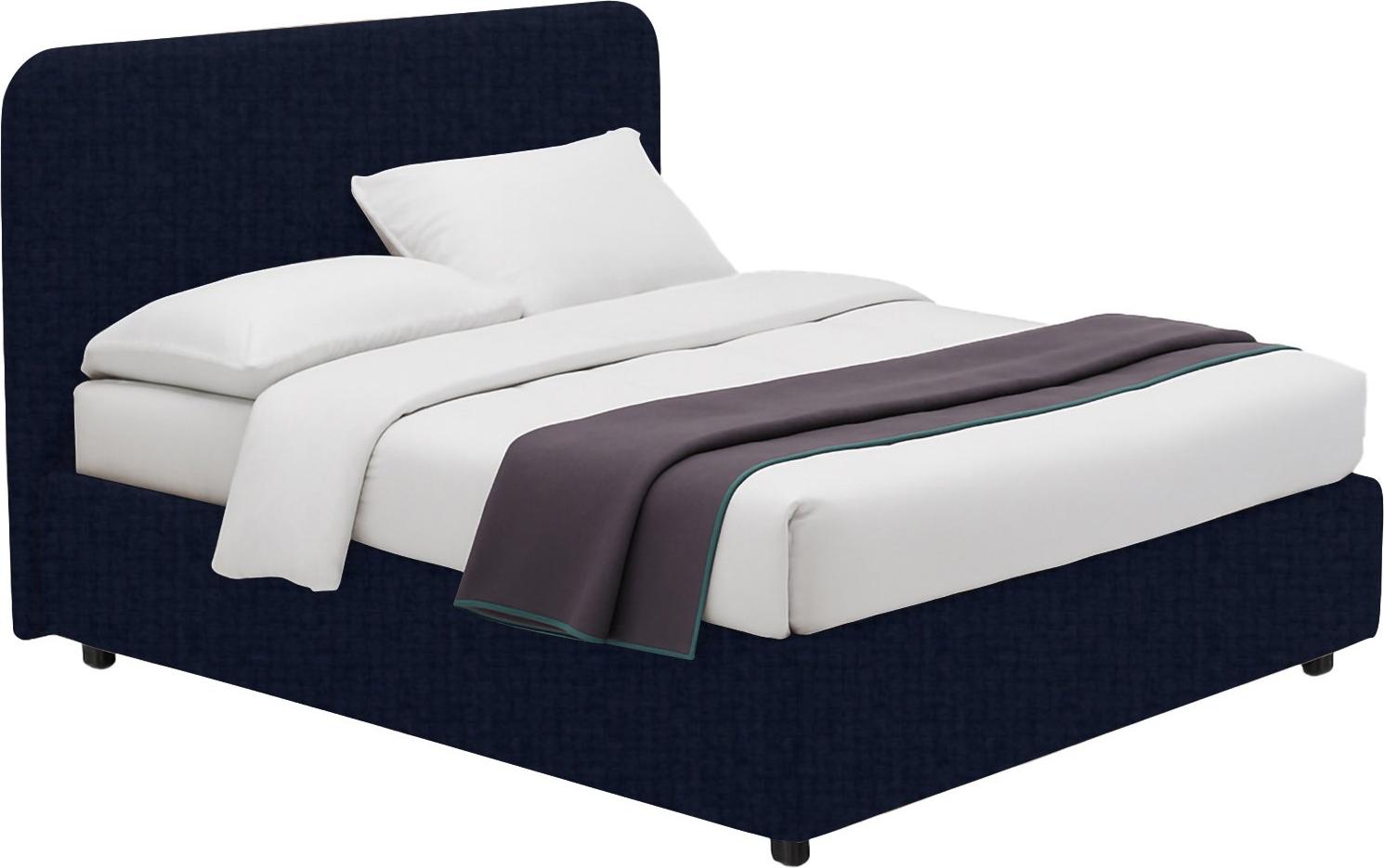 Doppelbett Dmora Rodero, Dunkelviolett, Abziehbar mit Stauraum